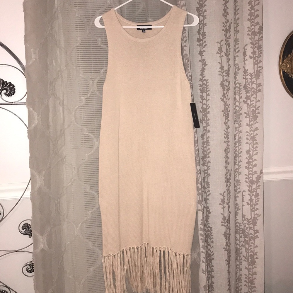 NWT sweater fringe dress